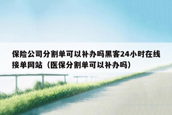 保险公司分割单可以补办吗黑客24小时在线接单网站（医保分割单可以补办吗）