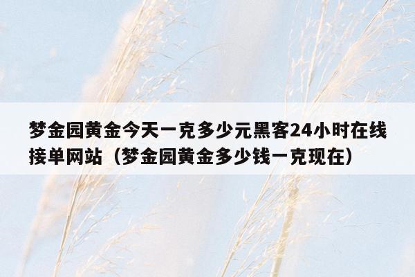 梦金园黄金今天一克多少元黑客24小时在线接单网站（梦金园黄金多少钱一克现在）