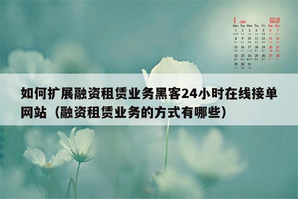 如何扩展融资租赁业务黑客24小时在线接单网站（融资租赁业务的方式有哪些）