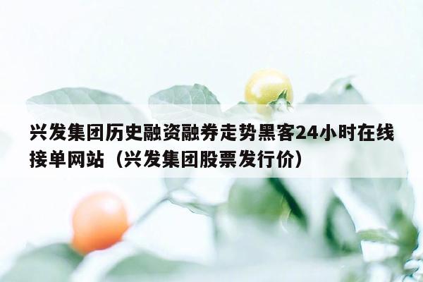 兴发集团历史融资融券走势黑客24小时在线接单网站（兴发集团股票发行价）