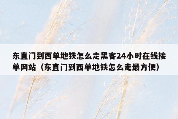 东直门到西单地铁怎么走黑客24小时在线接单网站（东直门到西单地铁怎么走最方便）