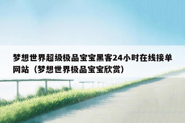 梦想世界超级极品宝宝黑客24小时在线接单网站（梦想世界极品宝宝欣赏）