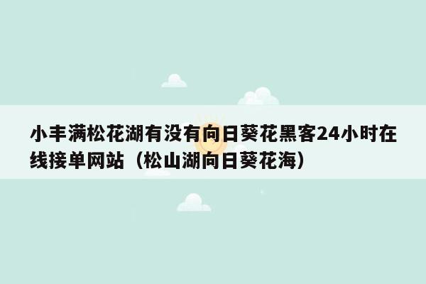 小丰满松花湖有没有向日葵花黑客24小时在线接单网站（松山湖向日葵花海）