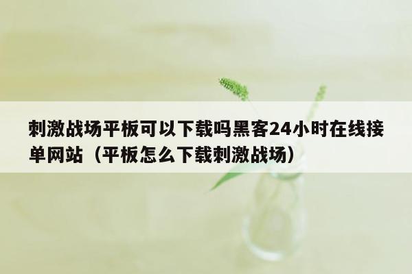 刺激战场平板可以下载吗黑客24小时在线接单网站（平板怎么下载刺激战场）