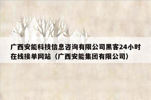 广西安能科技信息咨询有限公司黑客24小时在线接单网站（广西安能集团有限公司）