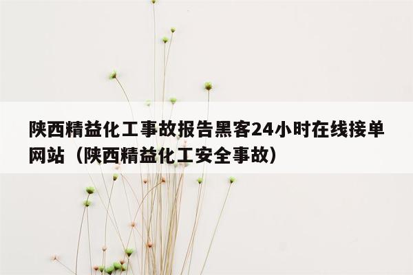 陕西精益化工事故报告黑客24小时在线接单网站（陕西精益化工安全事故）