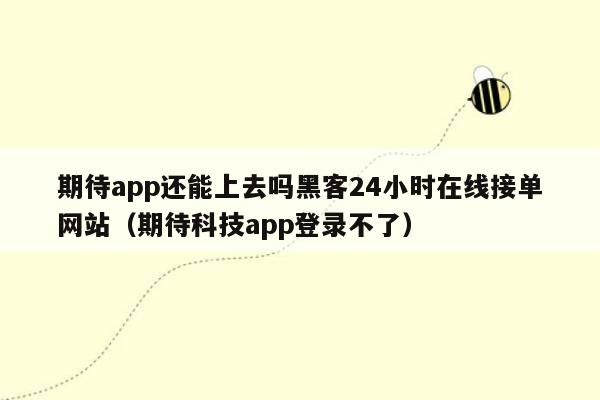 期待app还能上去吗黑客24小时在线接单网站（期待科技app登录不了）