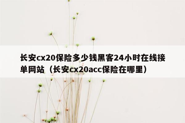 长安cx20保险多少钱黑客24小时在线接单网站（长安cx20acc保险在哪里）