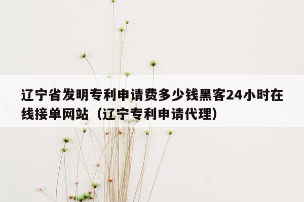 辽宁省发明专利申请费多少钱黑客24小时在线接单网站（辽宁专利申请代理）