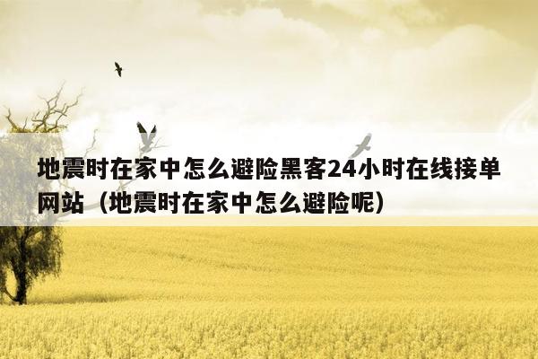 地震时在家中怎么避险黑客24小时在线接单网站（地震时在家中怎么避险呢）