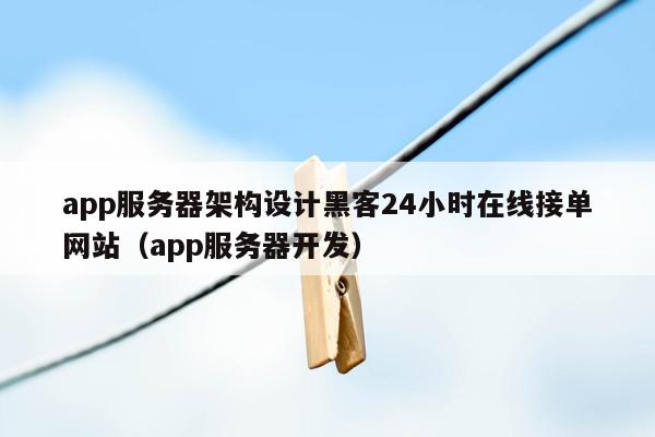 app服务器架构设计黑客24小时在线接单网站（app服务器开发）