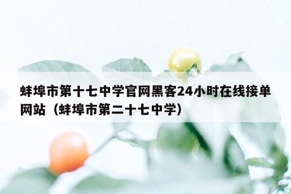 蚌埠市第十七中学官网黑客24小时在线接单网站（蚌埠市第二十七中学）