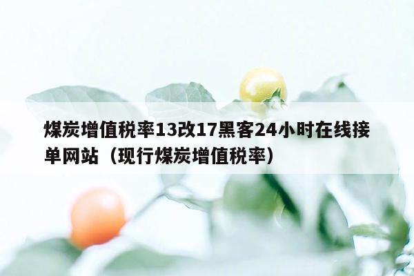 煤炭增值税率13改17黑客24小时在线接单网站（现行煤炭增值税率）