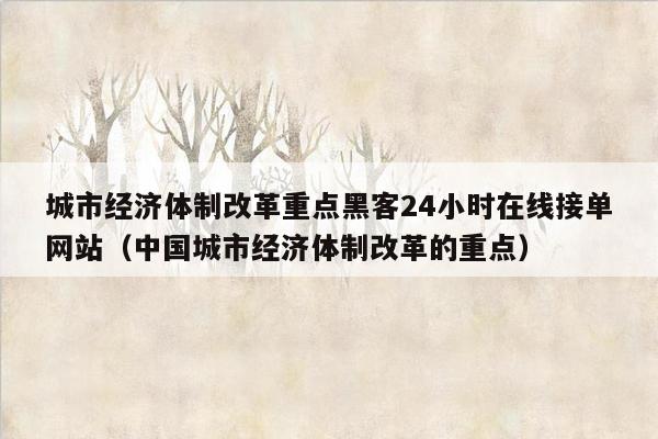 城市经济体制改革重点黑客24小时在线接单网站（中国城市经济体制改革的重点）