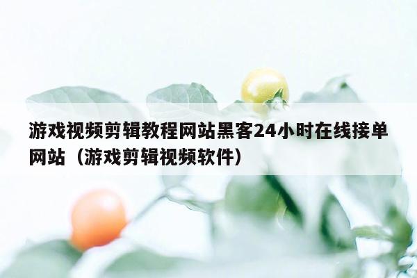 游戏视频剪辑教程网站黑客24小时在线接单网站（游戏剪辑视频软件）