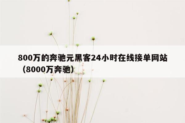 800万的奔驰元黑客24小时在线接单网站（8000万奔驰）