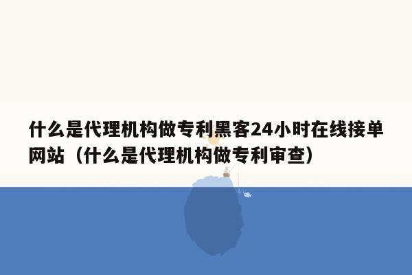 什么是代理机构做专利黑客24小时在线接单网站（什么是代理机构做专利审查）