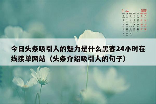 今日头条吸引人的魅力是什么黑客24小时在线接单网站（头条介绍吸引人的句子）