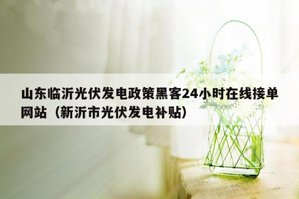 山东临沂光伏发电政策黑客24小时在线接单网站（新沂市光伏发电补贴）