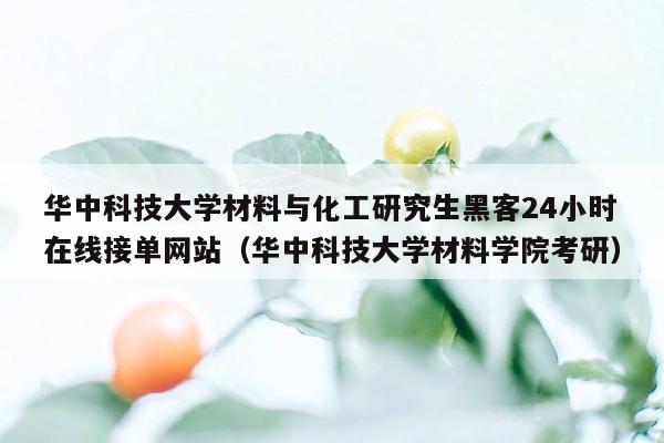 华中科技大学材料与化工研究生黑客24小时在线接单网站（华中科技大学材料学院考研）