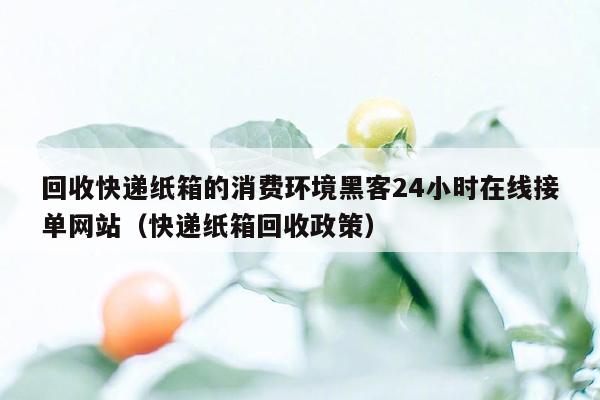 回收快递纸箱的消费环境黑客24小时在线接单网站（快递纸箱回收政策）