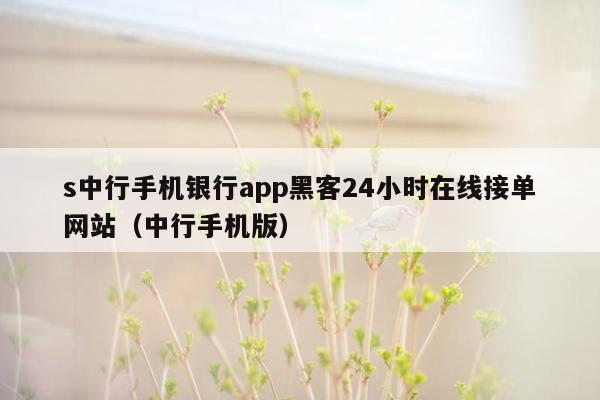 s中行手机银行app黑客24小时在线接单网站（中行手机版）