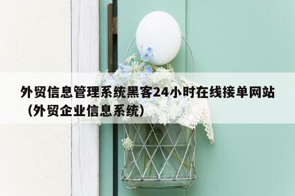 外贸信息管理系统黑客24小时在线接单网站（外贸企业信息系统）