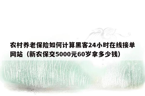 农村养老保险如何计算黑客24小时在线接单网站（新农保交5000元60岁拿多少钱）