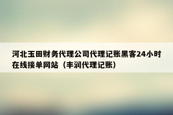 河北玉田财务代理公司代理记账黑客24小时在线接单网站（丰润代理记账）