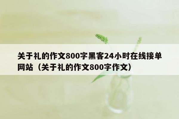 关于礼的作文800字黑客24小时在线接单网站（关于礼的作文800字作文）