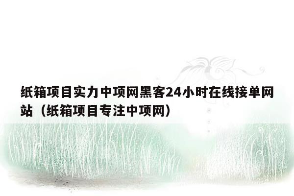 纸箱项目实力中项网黑客24小时在线接单网站（纸箱项目专注中项网）