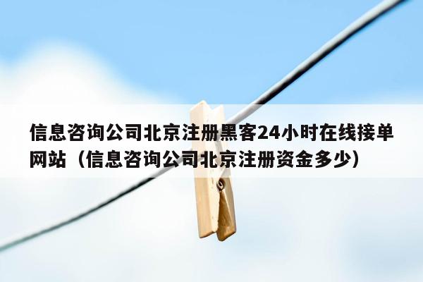 信息咨询公司北京注册黑客24小时在线接单网站（信息咨询公司北京注册资金多少）