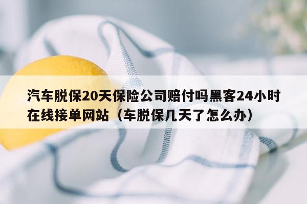 汽车脱保20天保险公司赔付吗黑客24小时在线接单网站（车脱保几天了怎么办）