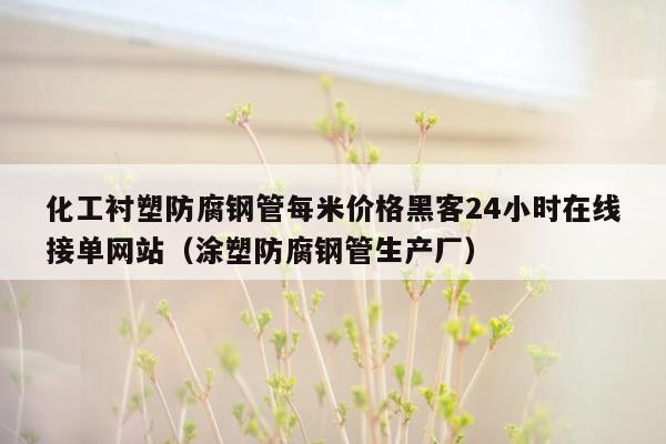 化工衬塑防腐钢管每米价格黑客24小时在线接单网站（涂塑防腐钢管生产厂）