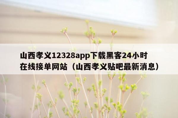 山西孝义12328app下载黑客24小时在线接单网站（山西孝义贴吧最新消息）