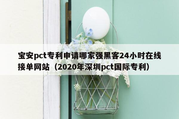 宝安pct专利申请哪家强黑客24小时在线接单网站（2020年深圳pct国际专利）