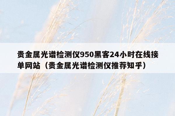 贵金属光谱检测仪950黑客24小时在线接单网站（贵金属光谱检测仪推荐知乎）