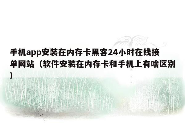 手机app安装在内存卡黑客24小时在线接单网站（软件安装在内存卡和手机上有啥区别）