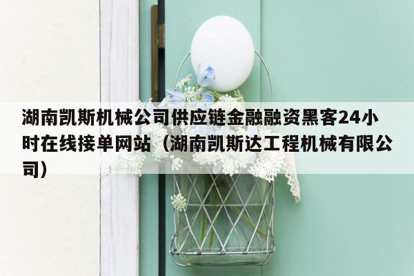 湖南凯斯机械公司供应链金融融资黑客24小时在线接单网站（湖南凯斯达工程机械有限公司）