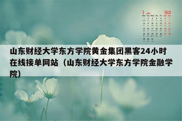 山东财经大学东方学院黄金集团黑客24小时在线接单网站（山东财经大学东方学院金融学院）