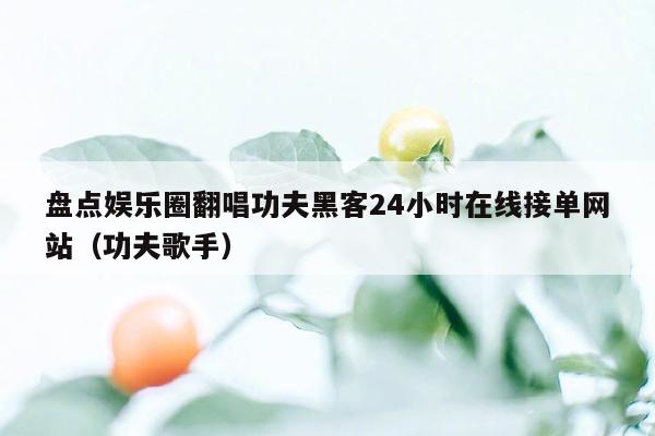 盘点娱乐圈翻唱功夫黑客24小时在线接单网站（功夫歌手）