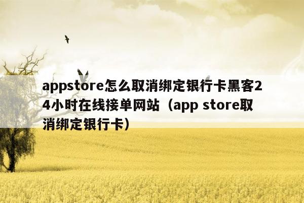 appstore怎么取消绑定银行卡黑客24小时在线接单网站（app store取消绑定银行卡）