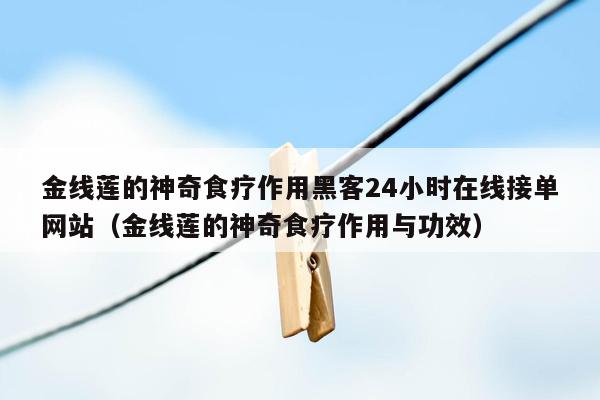 金线莲的神奇食疗作用黑客24小时在线接单网站（金线莲的神奇食疗作用与功效）