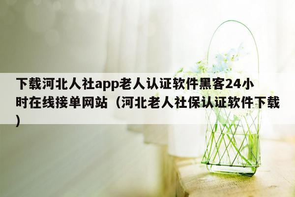 下载河北人社app老人认证软件黑客24小时在线接单网站（河北老人社保认证软件下载）