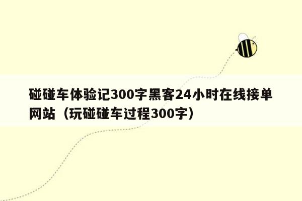 碰碰车体验记300字黑客24小时在线接单网站（玩碰碰车过程300字）