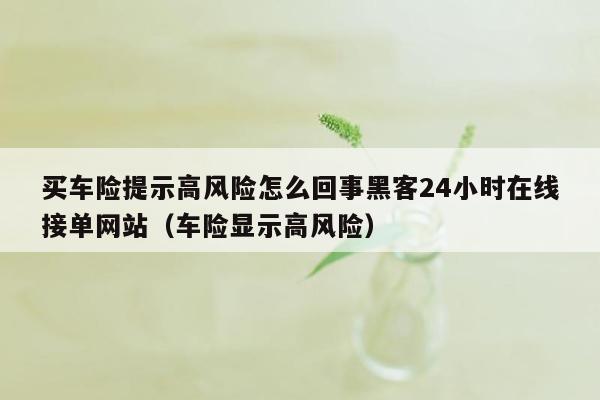 买车险提示高风险怎么回事黑客24小时在线接单网站（车险显示高风险）