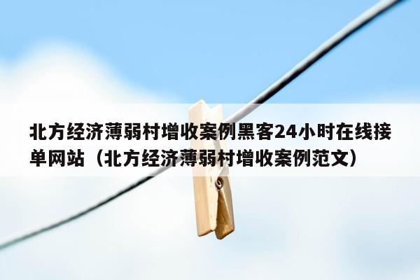 北方经济薄弱村增收案例黑客24小时在线接单网站（北方经济薄弱村增收案例范文）