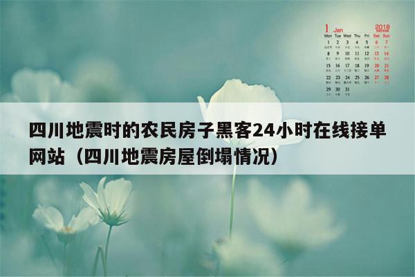 四川地震时的农民房子黑客24小时在线接单网站（四川地震房屋倒塌情况）