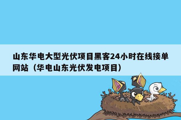 山东华电大型光伏项目黑客24小时在线接单网站（华电山东光伏发电项目）