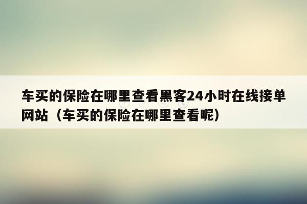 车买的保险在哪里查看黑客24小时在线接单网站（车买的保险在哪里查看呢）